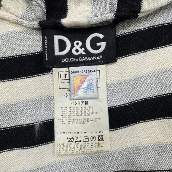 D&G Black and White Striped Scarf - Picture 4 of 9